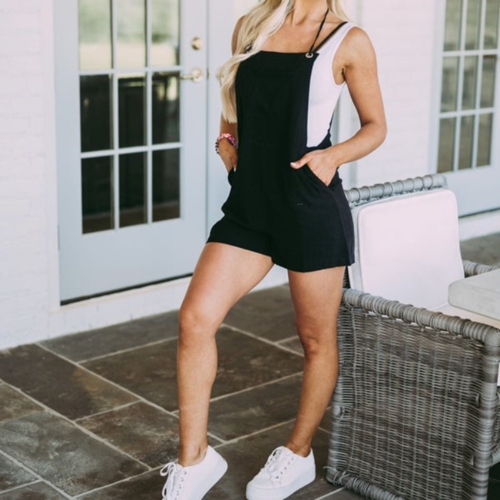 Linen Black Overalls